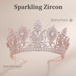 Rose Gold Tiara for Women’s Pageants and Weddings