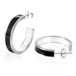 C Shaped Gold Plated Hoop Earrings for Women