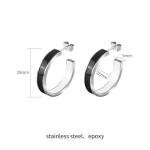 C Shaped Gold Plated Hoop Earrings for Women