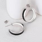 C Shaped Gold Plated Hoop Earrings for Women