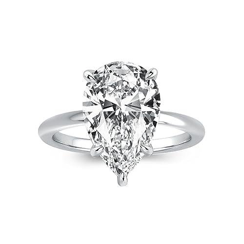Pzokooi Elongated Pear Shaped Engagement Ring
