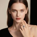 925 Silver Vintage Spider Spoon Ring with Black Onyx