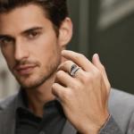 925 Silver Vintage Spider Spoon Ring with Black Onyx