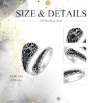 925 Silver Vintage Spider Spoon Ring with Black Onyx