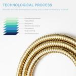 Kink-Free Stainless Steel Shower Hose - 80 in Gold
