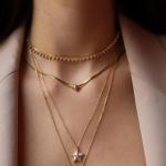 Multi-Layered 18K Gold Electroplated Zircon Necklace