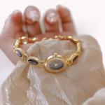 Gosasa Vintage Gold Women's Watch with Gemstone Dial