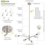 Modern 6-Light Brushed Nickel Chandelier Fixture