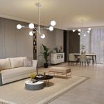 Modern 6-Light Brushed Nickel Chandelier Fixture