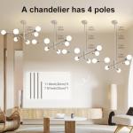 Modern 6-Light Brushed Nickel Chandelier Fixture