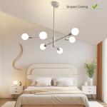 Modern 6-Light Brushed Nickel Chandelier Fixture