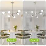 Modern 6-Light Brushed Nickel Chandelier Fixture