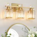Modern 3-Light Gold Bathroom Vanity Light Fixture