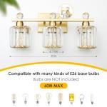 Modern 3-Light Gold Bathroom Vanity Light Fixture
