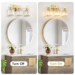 Modern 3-Light Gold Bathroom Vanity Light Fixture