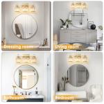 Modern 3-Light Gold Bathroom Vanity Light Fixture