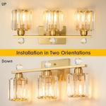 Modern 3-Light Gold Bathroom Vanity Light Fixture