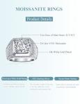 Men's 5 Carat Moissanite Diamond Ring Size 11.5