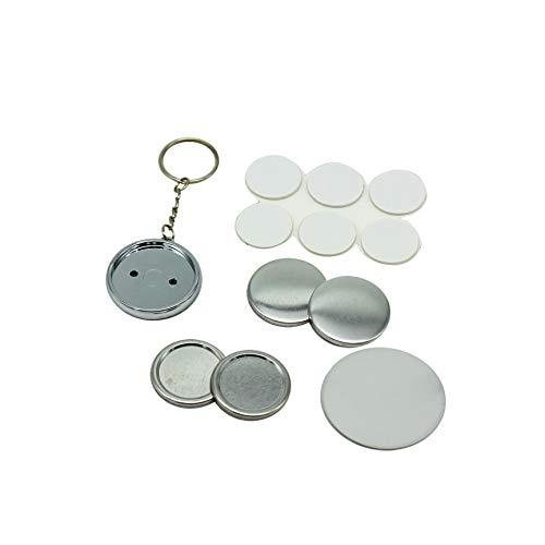 ChiButtons 32mm Double Sided Plastic Keychain Round Metric System (100 Sets) (Electroplating)