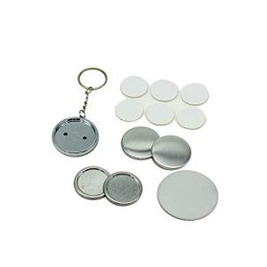 ChiButtons 32mm Double Sided Plastic Keychain Round Metric System (100 Sets) (Electroplating)