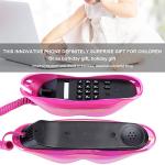 Fashionable Lip Telephone, Red Electroplating Fashionable Mouth Telephone, Flocking Retro Sexy Landline, Unique Decoration Wired Landline for Home Hotel Office