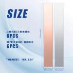 Zonon 12 Pcs High Purity Copper Zinc Anode Sheets
