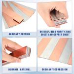Zonon 12 Pcs High Purity Copper Zinc Anode Sheets
