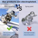 3D Angry Duck Hood Ornament - Chromed Metal Decor