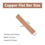 HWYEE 2-Pack 6" Pure Copper Flat Bars