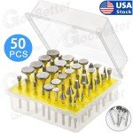 50pcs Diamond Coated Rotary Jewelry Drill Bits