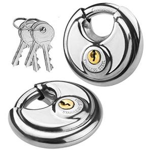 Heavy Duty Stainless Steel Disc Padlock - 2 Pack