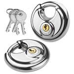Heavy Duty Stainless Steel Disc Padlock - 2 Pack