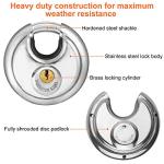 Heavy Duty Stainless Steel Disc Padlock - 2 Pack