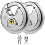 HOX Keyed Disc Padlock Set, Heavy Duty 2-Pack