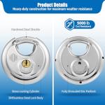 HOX Keyed Disc Padlock Set, Heavy Duty 2-Pack