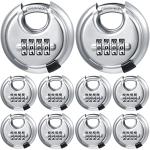 10 Pack Stainless Steel 4-Digit Combination Locks