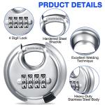 10 Pack Stainless Steel 4-Digit Combination Locks