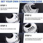 10 Pack Stainless Steel 4-Digit Combination Locks