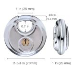 70MM Unpickable Discus Padlock - 2 Pack