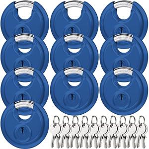 Shimeyao Keyed Alike Discus Padlocks, 10 Pack