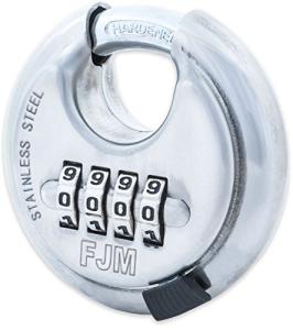 FJM Security 4-Dial Unpickable Disc Padlock 4-Pack