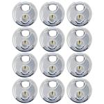 12 Pack of Weatherproof Stainless Steel Disc Padlocks