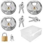 Stainless Steel Keyed Disc Padlock Set with Box