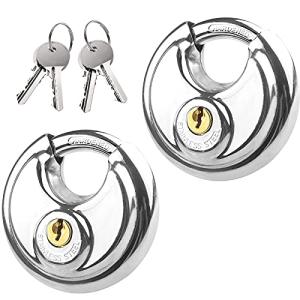 Heavy Duty Stainless Steel Disc Padlocks - 2 Pack