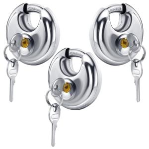 NANSHINE 3 Pack Heavy Duty Discus Padlocks