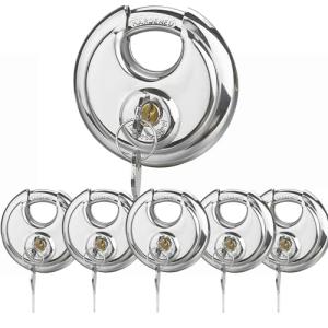 6-Pack Keyed Alike Stainless Steel Disc Locks