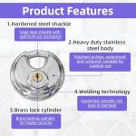 Stainless Steel Keyed Disc Padlock Set with Box