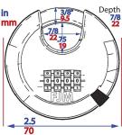 FJM Security 4-Dial Unpickable Disc Padlock 4-Pack