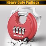 DELSWIN Heavy Duty 4-Digit Combination Padlock