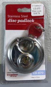 CubeSmart Stainless Steel 2.75" Disc Padlock